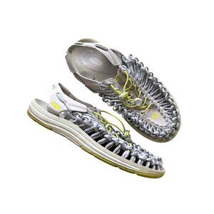 KEEN Uneek Womens Sz 11 Sandals Gray Rope Design Waterproof Sole Footwear